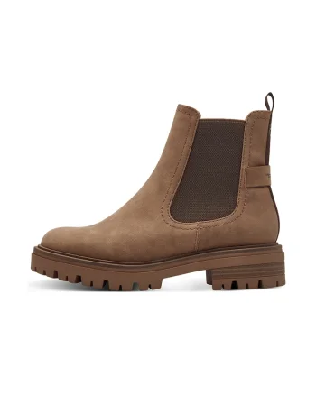 Ghete Chelsea de piele ecologica, Maro camel