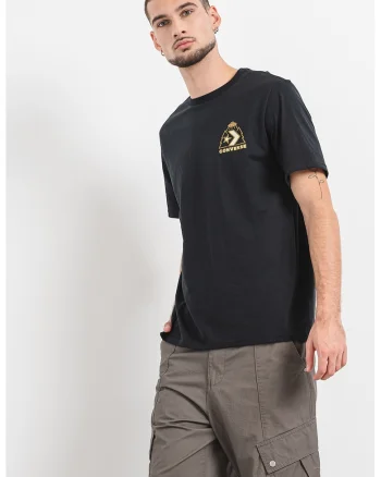 Tricou cu decolteu la baza gatului si logo Ufo, Verde/Negru