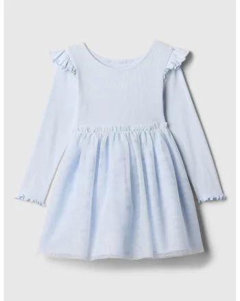 Rochie evazata cu garnituri din tul