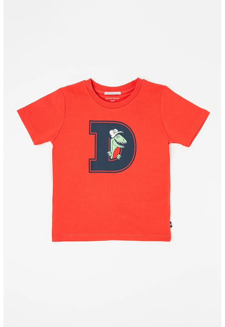 Tricou de bumbac organic, Rosu/Bleumarin