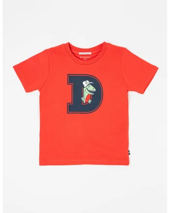 Tricou de bumbac organic, Rosu/Bleumarin