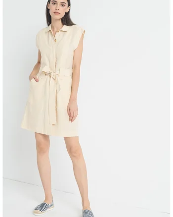 Rochie din amestec de lyocell cu un cordon, Bej deschis