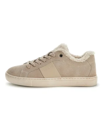 Pantofi sport de piele intoarsa cu captuseal din material teddy Toda, Bej