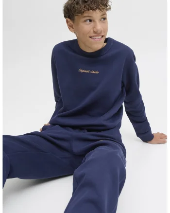 Bluza de trening din amestec de bumbac organic, Bleumarin