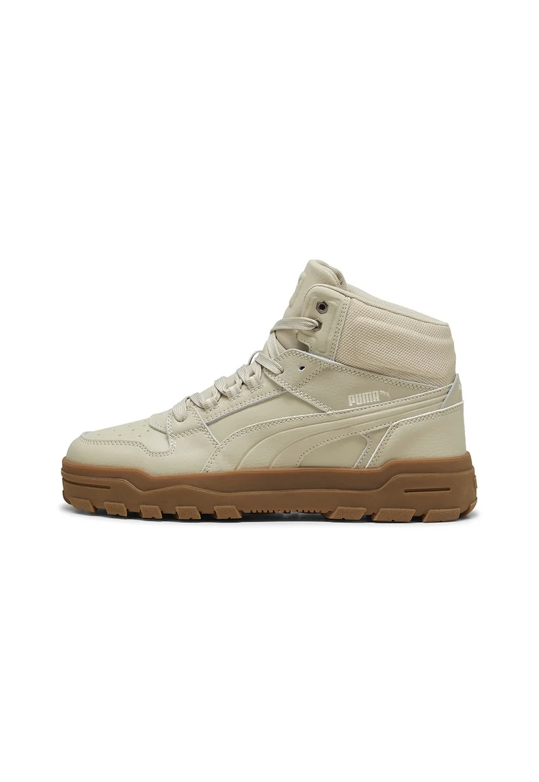 Pantofi sport mid-high cu insertii de piele Rebound Abrupt Cast, Maro scortisoara/Bej deschis