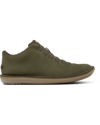 Pantofi sport de piele nabuc Beetle 1353, Verde inchis