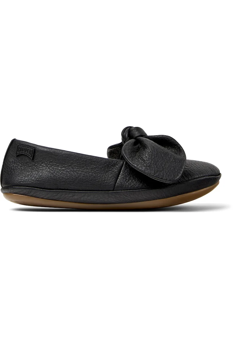 Balerini de piele cu funda Ballerinas Right, Negru