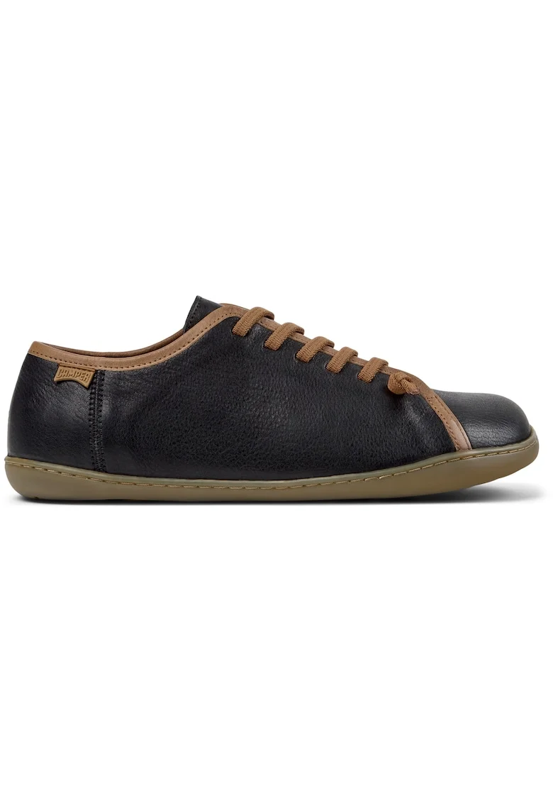 Pantofi sport din piele cu sireturi elastice G3D Peu Cami Twins, Negru