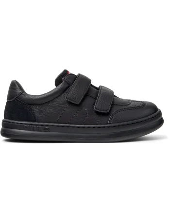 Pantofi sport Runner Four de piele cu velcro, Negru