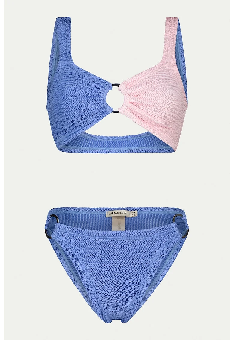 Costum de baie cu doua piese si doua nuante, Albastru inchis