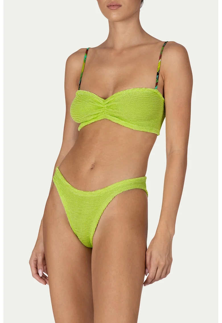 Costum de baie din doua piese cu aspect texturat, Verde pal