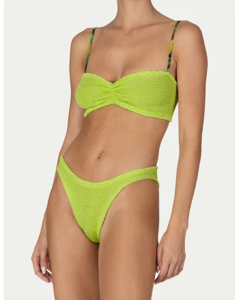 Costum de baie din doua piese cu aspect texturat, Verde pal