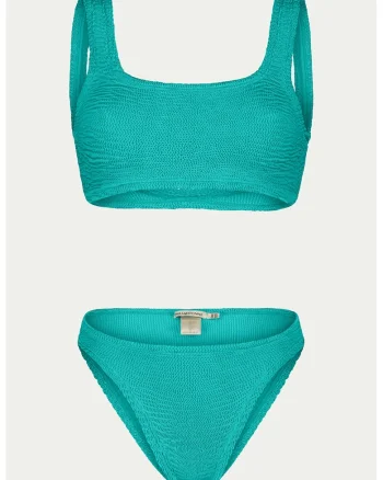 Costum de baie uni cu doua piese, Turcoaz