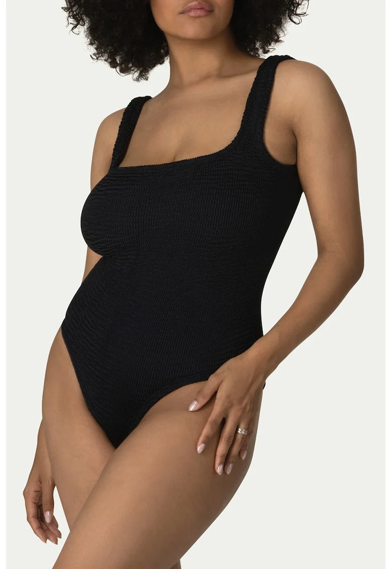 Costum de baie intreg cu decupaj pe partea din spate, Negru