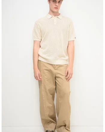 Tricou cu perforatii, Crem