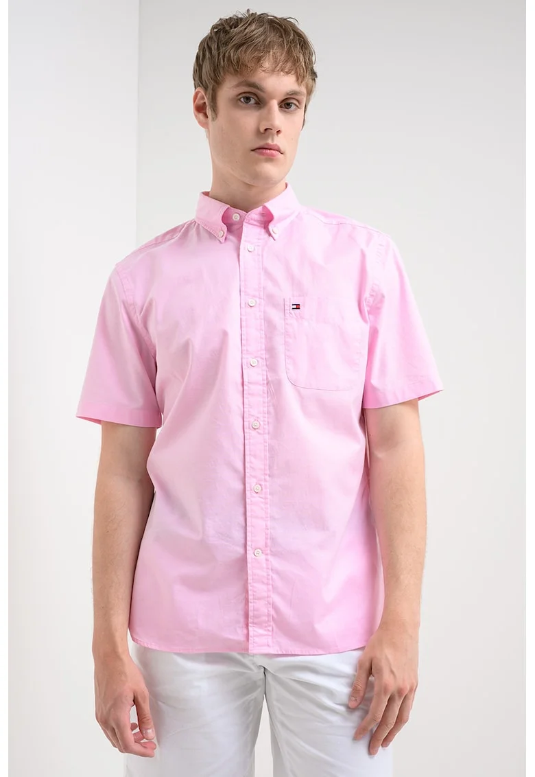 Camasa Oxford din amestec de bumbac, Roz pastel