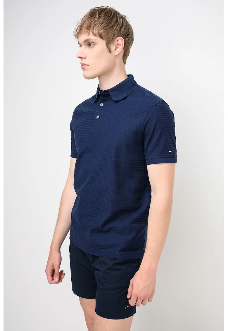 Tricou polo cu aspect texturat Tonal, Bleumarin