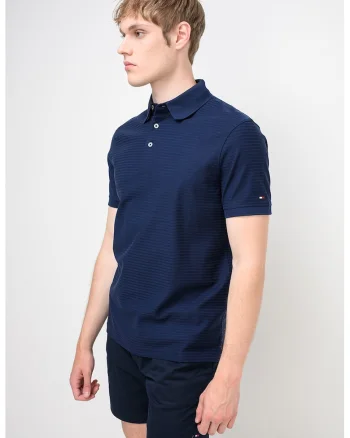 Tricou polo cu aspect texturat Tonal, Bleumarin