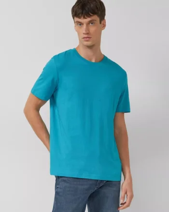 Tricou barbati din bumbac, Regular fit, Turcoaz