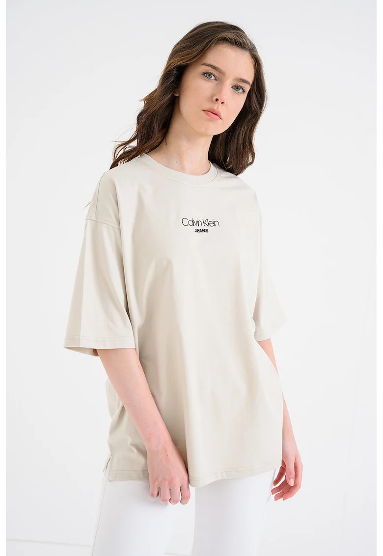 Tricou supradimensionat din bumbac, Grej
