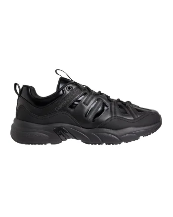 Pantofi sport masivi cu garnituri de piele, Negru