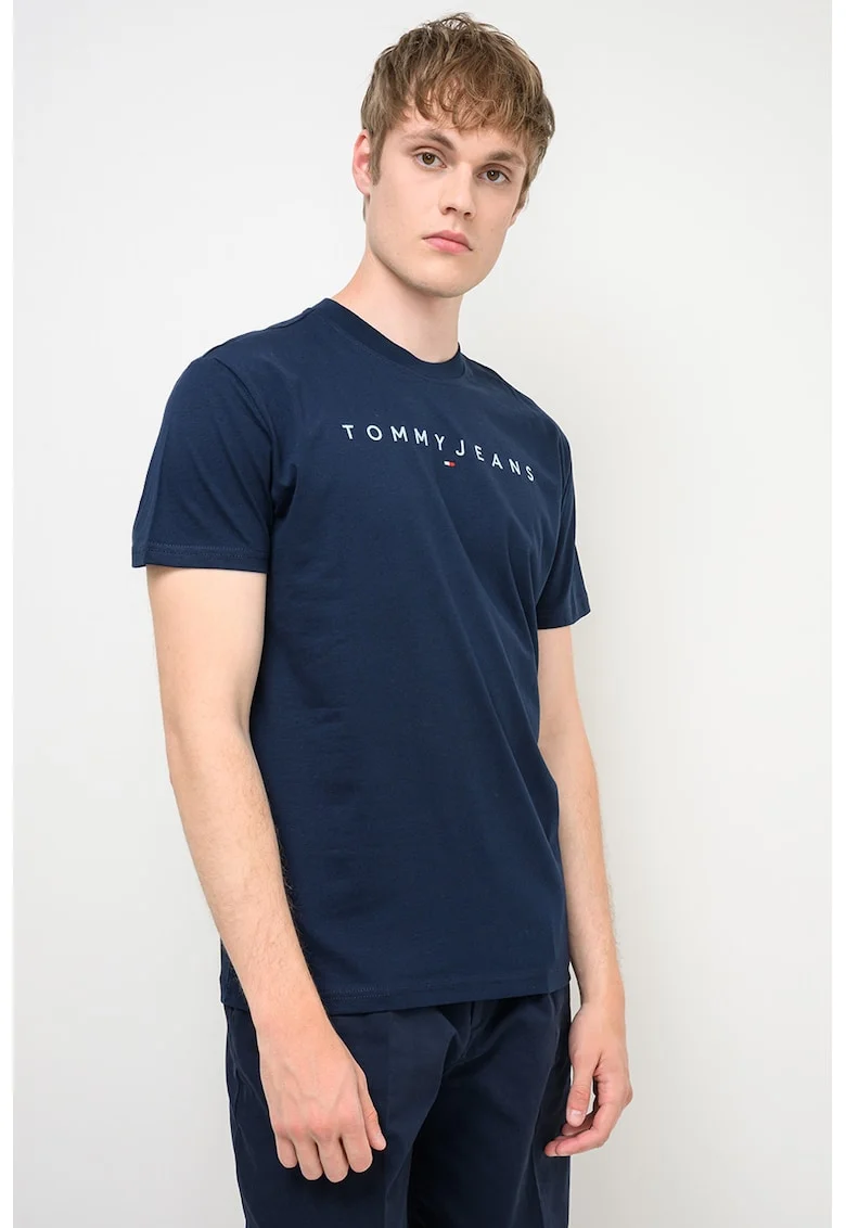 Tricou regular-fit cu logo brodat, Bleumarin