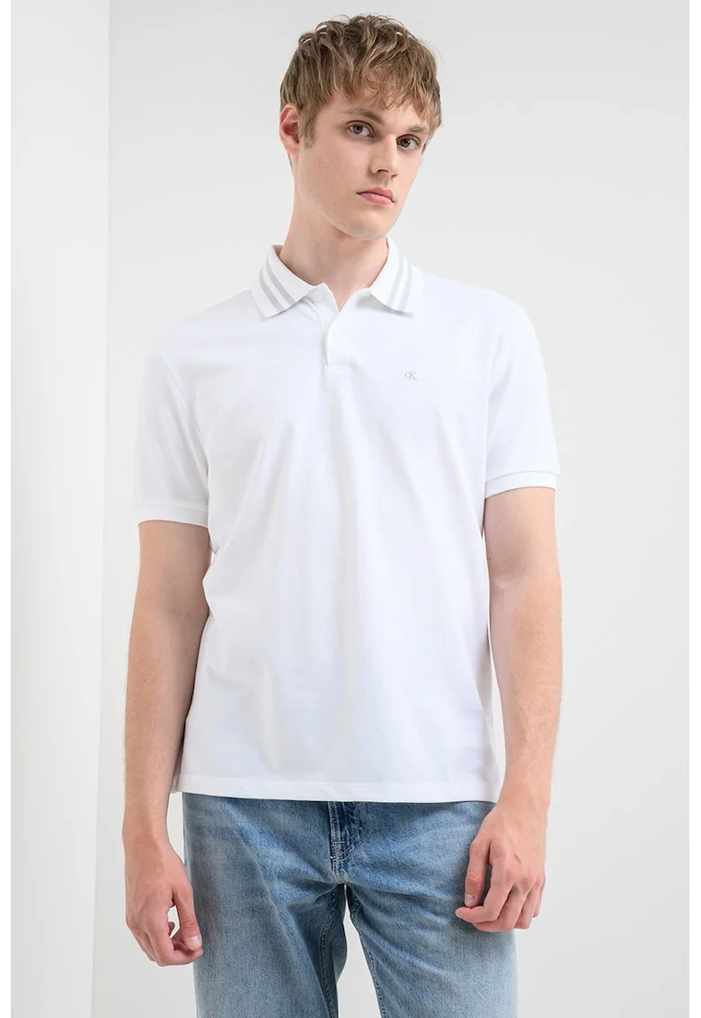 Tricou polo din bumbac, Alb