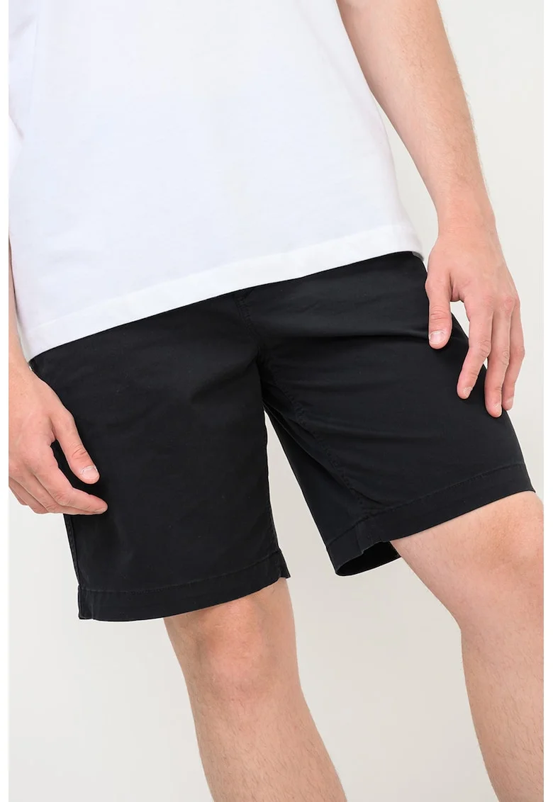 Pantaloni scurti chino din amestec de bumbac, Negru
