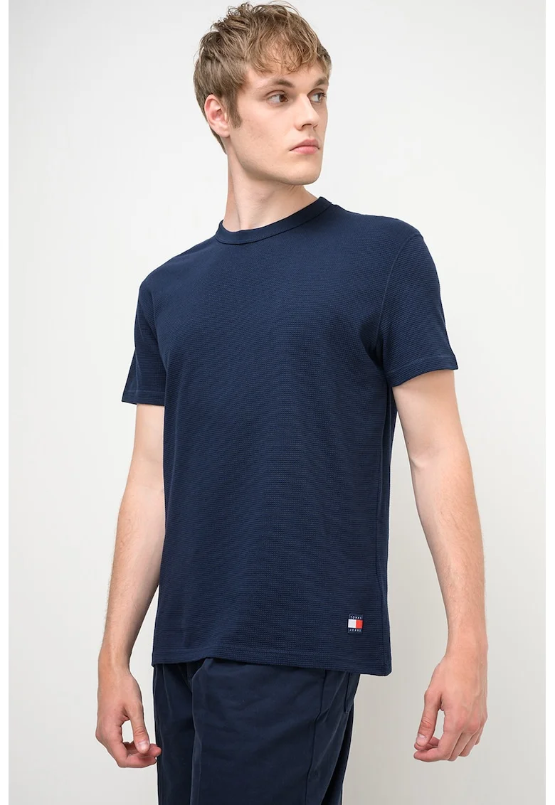 Tricou slim fit de bumbac, Bleumarin