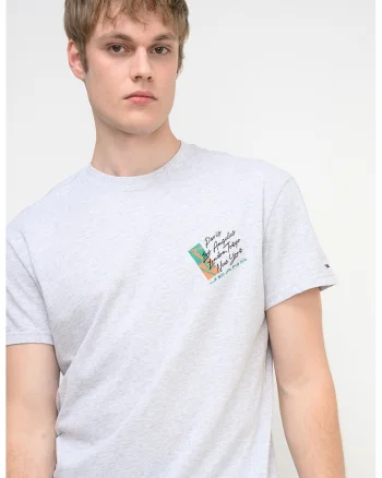 Tricou din bumbac cu design grafic, Verde/Negru/Gri melange