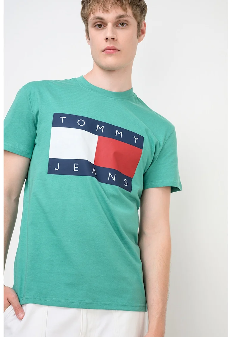Tricou regular-fit cu imprimeu logo, Rosu/Verde/Albastru ultramarin