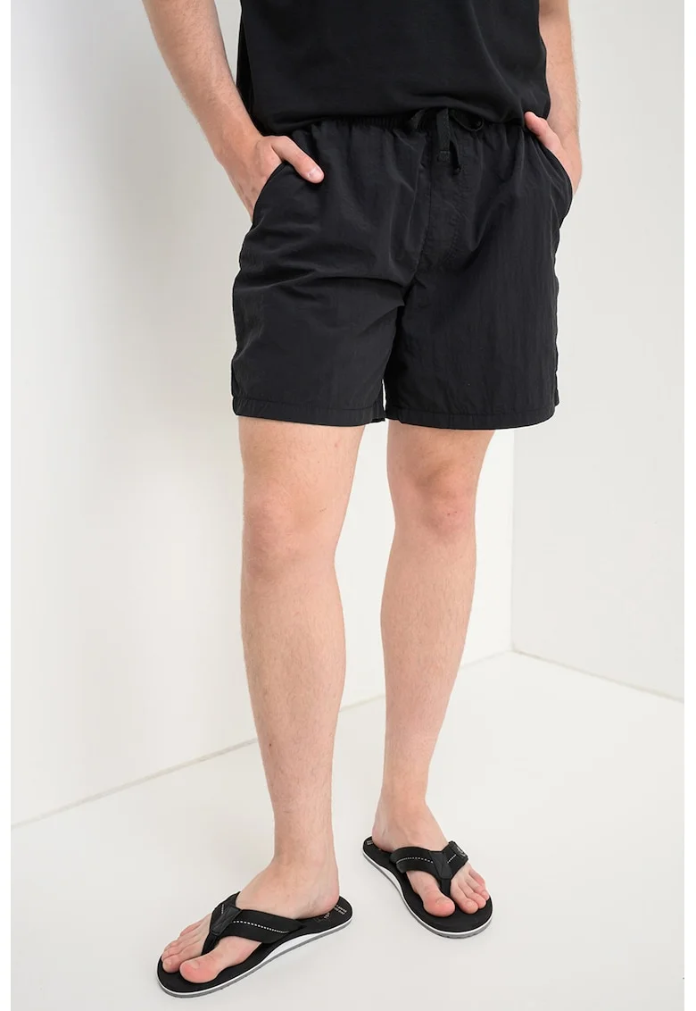 Pantaloni scurti cu croiala relaxed-fit, Negru