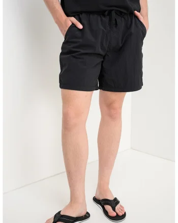 Pantaloni scurti cu croiala relaxed-fit, Negru