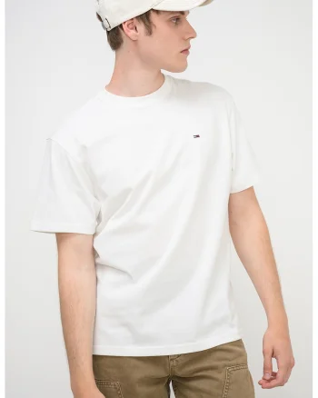 Tricou relaxed-fit cu decolteu la baza gatului, Alb/Alb murdar
