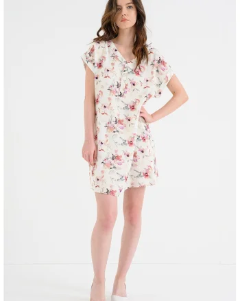 Rochie dreapta cu imprimeu floral, Multicolor