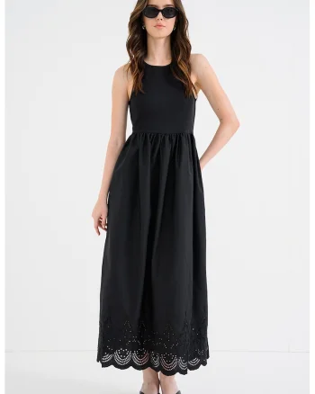 Rochie din amestec de bumbac organic Cady, Negru