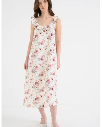 Rochie cu imprimeu floral Troya, Multicolor