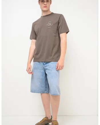 Tricou din bumbac cu imprimeu logo, Maro/Albastru pal