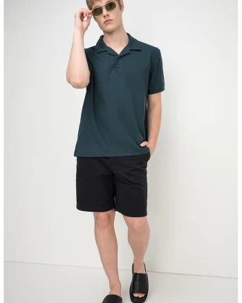 Tricou polo cu model uni, Verde englez