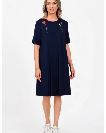Rochie Dama,  A-Line, cu Pictura Realizata Manual V396