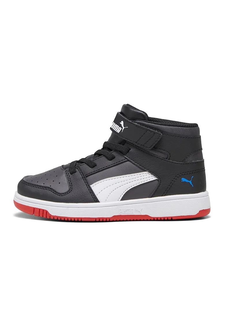 Pantofi sport mid-high de piele ecologica Rebound Layup, Rosu/Alb/Negru