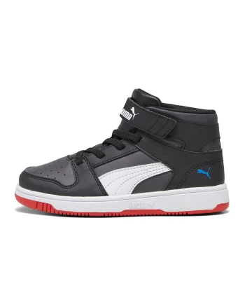 Pantofi sport mid-high de piele ecologica Rebound Layup, Rosu/Alb/Negru