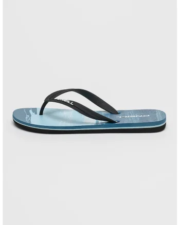 Papuci flip-flop cu logo Profile, Albastru inchis/Albastru deschis