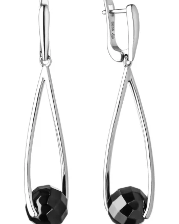 Cercei argint lungi cu onix - Péndulo Negro