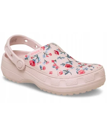 Femei, Saboti, Classic Crafted Floral Clog 212878, roz Cotton Candy, Roz