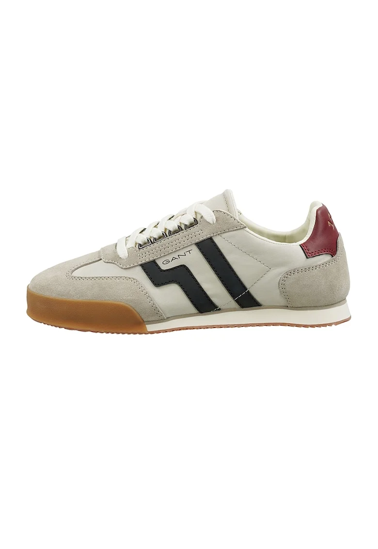 Pantofi sport cu garnituri de piele intoarsa Baylle, Grej/Bleumarin