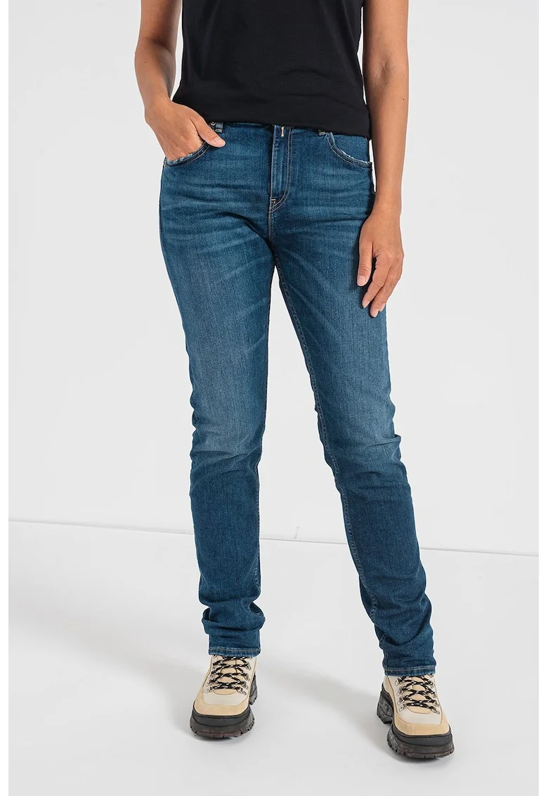 Blugi regular fit cu 5 buzunare MArty, Albastru inchis