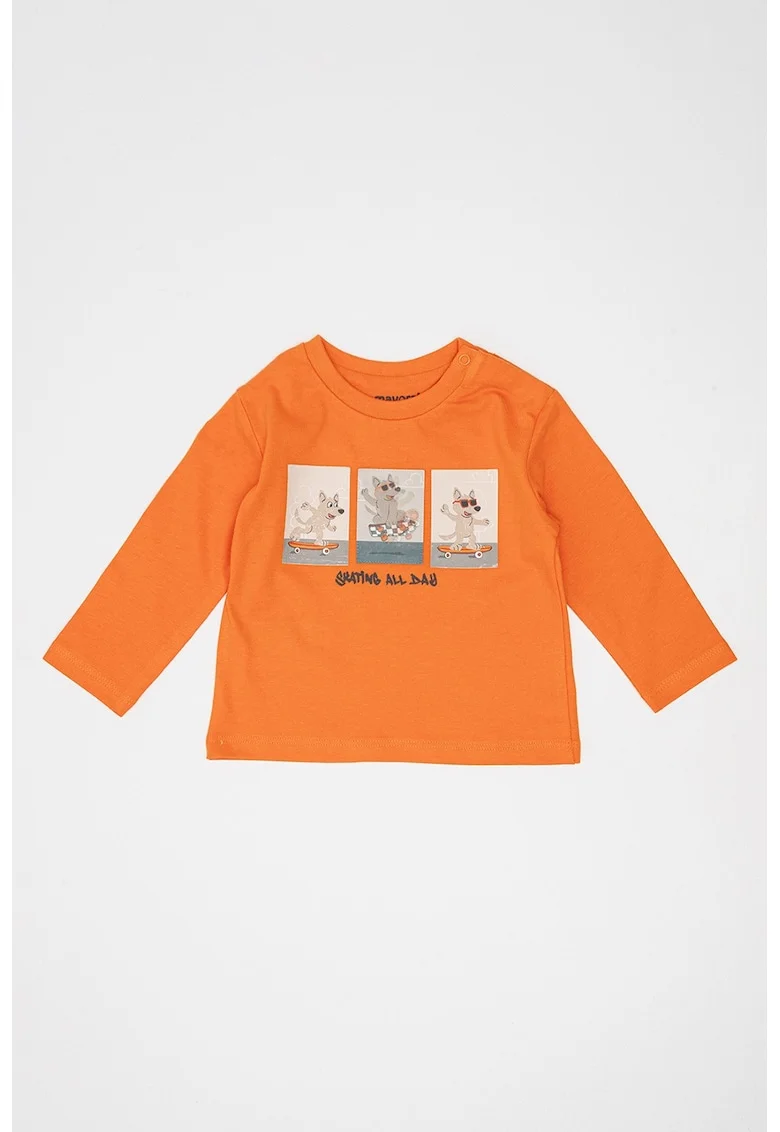 Bluza cu imprimeu grafic, Portocaliu