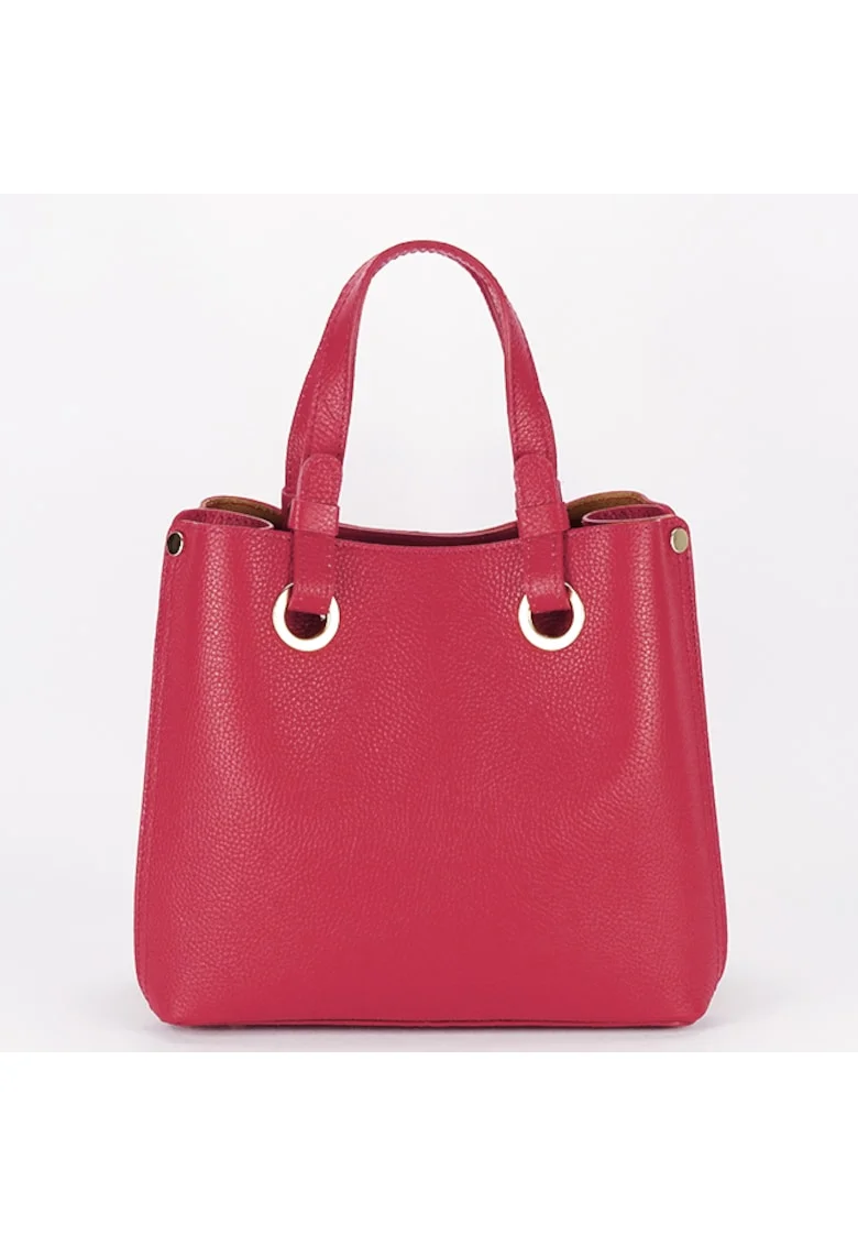 Geanta din piele naturala office/casual B-8916 129, Rosu, 23x25x12