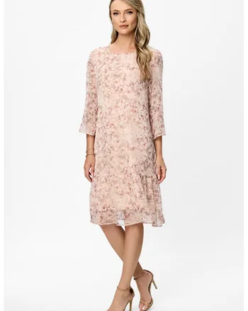 Rochie midi Ivone, Roz somon